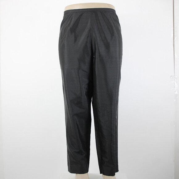 Sutton Studio $69 Sz 18 x 29 Black Unlined Button Closure 100% Silk Pant - Picture 2 of 16